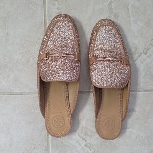 Tory Burch Women's Glitter Loafers - Rose Gold